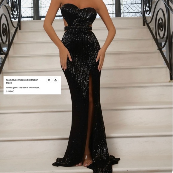 Black sequin dress ✨ worn once - still in perfect condition - Picture 1 of 2